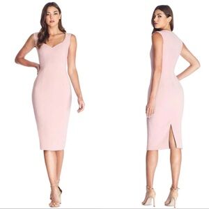 Dress the Population Blush Pink Sleeveless Sheath Midi Dress